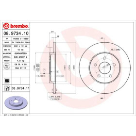 BREMBO Brzdový kotúč plny Ø280mm  08.9734.11_thumb2