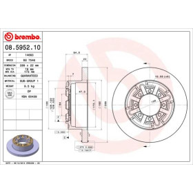 BREMBO Brzdový kotúč plny Ø289mm  08.5952.10_thumb2