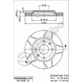 BREMBO Brzdový kotúč drazkovany Ø247mm  09.5196.75_thumb2