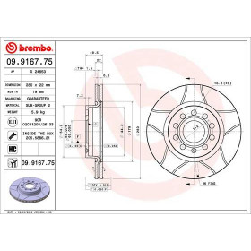 BREMBO Brzdový kotúč drazkovany Ø280mm  09.9167.75_thumb2