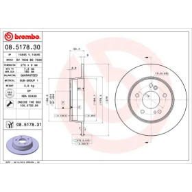 BREMBO Brzdový kotúč plny Ø278mm  08.5178.31_thumb2