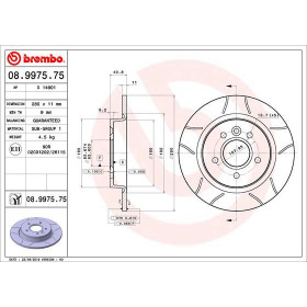 BREMBO Brzdový kotúč drazkovany Ø280mm  08.9975.75_thumb2