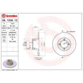 BREMBO Brzdový kotúč plny Ø209mm  08.1509.10_thumb2