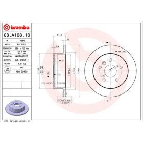 BREMBO Brzdový kotúč  08.A108.10_thumb2