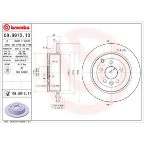 BREMBO Brzdový kotúč plny Ø302mm  08.9913.11_thumb2