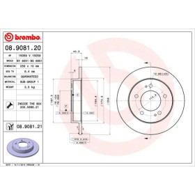 BREMBO Brzdový kotúč plny Ø258mm  08.9081.21_thumb2