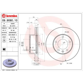 BREMBO Brzdový kotúč vetraný Ø305mm  09.9080.10_thumb2