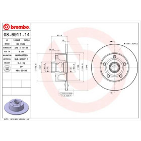 BREMBO Brzdový kotúč Ø245mm  08.6911.14_thumb2