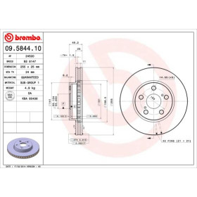 BREMBO Brzdový kotúč vetraný Ø255mm  09.5844.10_thumb2