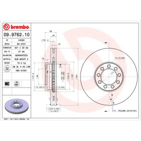 BREMBO Brzdový kotúč vetraný Ø301mm  09.9762.10_thumb2