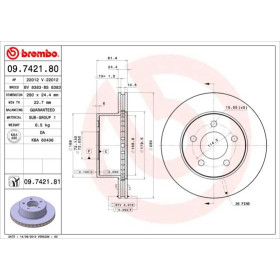 BREMBO Brzdový kotúč vetraný Ø280mm  09.7421.81_thumb3