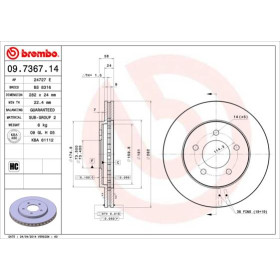 BREMBO Brzdový kotúč vetraný Ø282mm  09.7367.14_thumb2