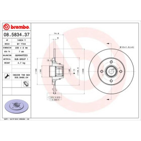 BREMBO Brzdový kotúč plny Ø238mm  08.5834.37_thumb2