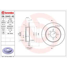 BREMBO Brzdový kotúč plny Ø258mm  08.5443.40_thumb2