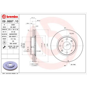 BREMBO Brzdový kotúč vetraný Ø275mm  09.9997.10_thumb2