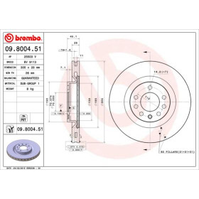 BREMBO Brzdový kotúč vetraný Ø305mm  09.8004.51_thumb2