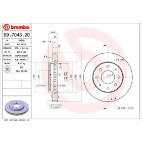 BREMBO Brzdový kotúč vetraný Ø256mm  09.7043.20_thumb2