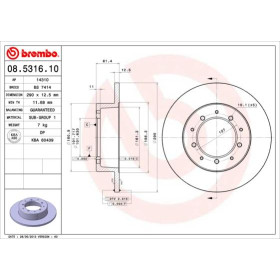 BREMBO Brzdový kotúč plny Ø290mm  08.5316.10_thumb2