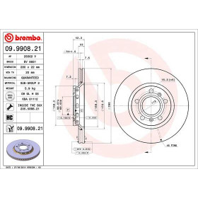 BREMBO Brzdový kotúč vetraný Ø280mm  09.9908.21_thumb2