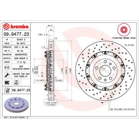 BREMBO Brzdový kotúč Brzdovy kotuc dvojdielny Ø365mm  09.9477.23_thumb2