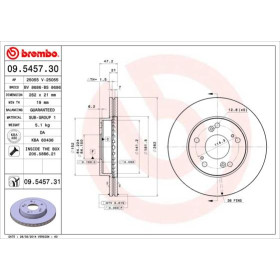 BREMBO Brzdový kotúč vetraný Ø262mm  09.5457.31_thumb3