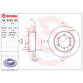 BREMBO Brzdový kotúč plny Ø280mm  08.9794.60_thumb2