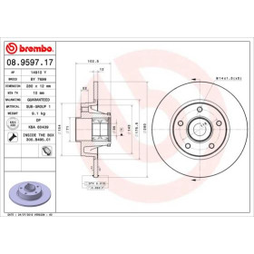 BREMBO Brzdový kotúč plny Ø280mm  08.9597.17_thumb2