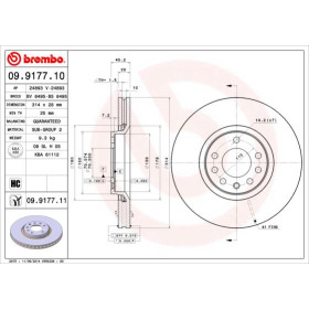 BREMBO Brzdový kotúč vetraný Ø314mm  09.9177.11_thumb2