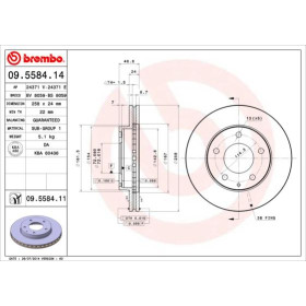 BREMBO Brzdový kotúč vetraný Ø258mm  09.5584.11_thumb2