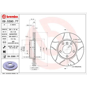 BREMBO Brzdový kotúč drazkovany Ø286mm  09.5390.77_thumb2