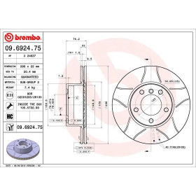 BREMBO Brzdový kotúč drazkovany Ø296mm  09.6924.75_thumb2