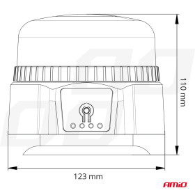 AMiO Bezdrôtové LED výstražné svietidlo R65 R10 12/24V AMIO-03931_thumb6