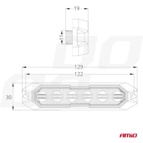 AMIO Výstražné osvetlenie oranžové 6x3W LED R65 R10 12/24V IP6K9K AMIO-03930_thumb6