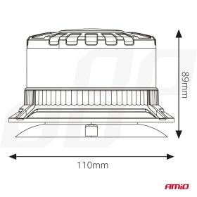 AMiO LED výstražné svetlo kohúta W28M 12V 24V_thumb5