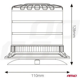 AMiO LED výstražné svetlo kohúta W30M 12V 24V_thumb6