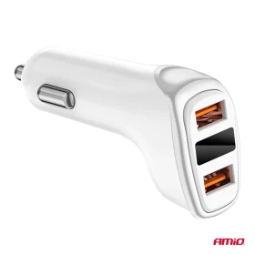 AMiO Nabíjačka do auta 2x USB-A + tester napätia akumulátora 3.1A 12/24V_thumb4