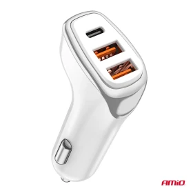 AMiO Nabíjačka do auta 2x USB-A + USB-C 38W 12/24V_thumb4