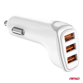 AMiO Nabíjačka do auta 3x USB-A 3.1A 12/24V_thumb4