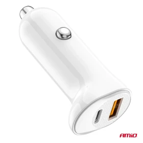 AMiO Nabíjačka do auta USB-A+ USB-C 20W 12/24V_thumb4