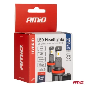 AMiO LED žiarovky hlavného svietenia Hybrid séria H8 H9 H11 H16 6000K Canbus 60W_thumb5