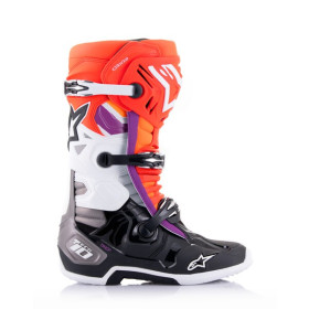 topánky TECH 10, ALPINESTARS (oranžová/žltá/fialová/biela/čierna, veľ. 47)_thumb2