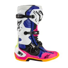 topánky TECH 10 limitovaná edícia COAST, ALPINESTARS (biela/tmavo modrá/ružová/žltá fluo/oranžová/čierna, veľ. 45,5)_thumb2