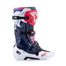 topánky TECH 10 SUPERVENTED, ALPINESTARS, perforované (tmavo modrá/biela/červená/fialová, veľ. 42)_thumb2