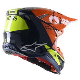 prilba SUPERTECH S-M8 FACTORY, ALPINESTARS (tmavomodrá/oranžová/žltá fluo lesklá, veľ. S)_thumb2