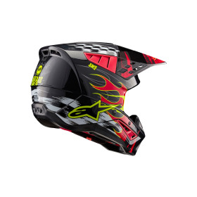 prilba S-M5 RASH, ALPINESTARS (tmavo šedá/červená fluo, veľ. M)_thumb4