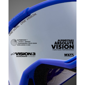 okuliare VISION 3 WORDMARK, ALPINESTARS (červená, číre plexi) 2025_thumb4