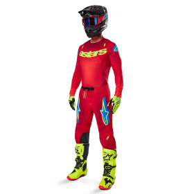 nohavice SUPERTECH MAKER, ALPINESTARS (červená/žltá fluo, veľ. 32)_thumb4