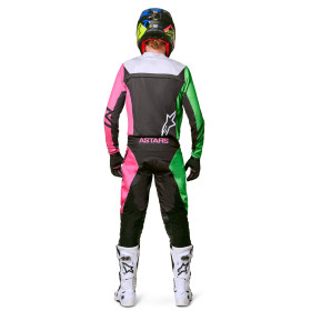 nohavice RACER COMPASS, ALPINESTARS, detské (čierna/zelená neon/ružová fluo, veľ. 26)_thumb4