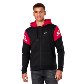 mikina VELOCITY HOODIE, ALPINESTARS (čierna/červená, veľ. M)_thumb3