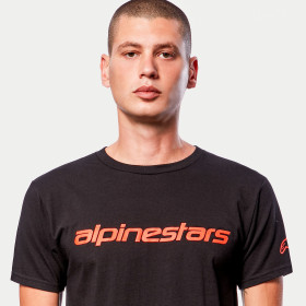 tričko LINEAR WORDMARK TEE, ALPINESTARS (čierna/červená fluo, veľ. S)_thumb4